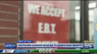 Shutdown changes deadline to renew SNAP benefits