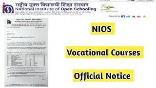 Nios Notification For Vocational Courses | Task Is Helping (NIOS) #nios #taskishelping #viral