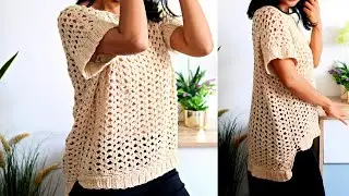 Easy crochet summer tunic  for women beginners tutorial