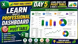 Master Pivot Table in Excel | Day 5 | Create a Professional Dashboard Step | Excel Basic to Advanced