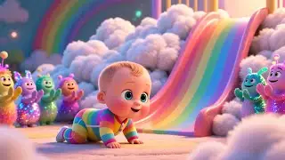 Rainbow Slide Adventure 🌈🛝 Fun Kids Song | Playtime with Baby