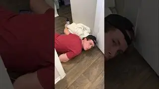 He heard me turn on the shower and did THIS 😂 #couple #relationship #couplegoals
