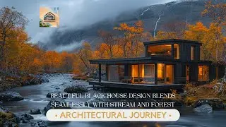 Beautiful Black House Design Blends Seamlessly with stream and forest