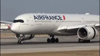 (4K) Air France Airbus A350-900 Landing 28C Plane Spotting Chicago O'Hare International Airport