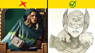How to draw Lady Thor || mighty thor drawing for beginner&rsquo;s || schoolx360 || mighty thor drawing
