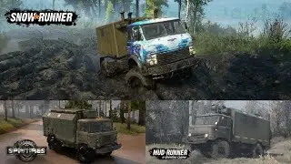 Spintires VS MudRunner VS SnowRunner: B-66/ZIKZ 5368 gameplay comparison | GTX1060 | PC