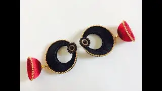 How to make Latest Silk thread chandbali jhumka earrings easy tutorial