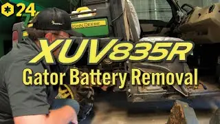 Как снять аккумулятор на John Deere XUV 835R Gator