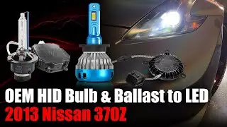 Nissan 370Z 2013 OEM HID Headlight Bulbs to LED Conversion Kit, Plug & Play Install
