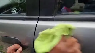 Scratch removal on Grey car door - Car body Scratch removal using T Cut on a Honda Jazz