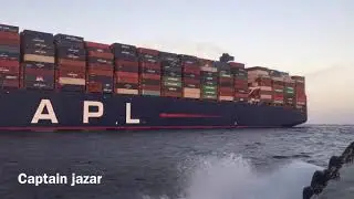 2 April 2019 &rlm;Berthing APL CHANGI on berth no R2 in RSG terminal LOA 397m drafts 16.6 GRT 167658 ton
