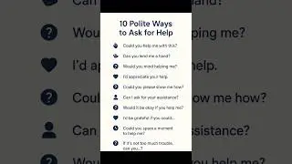 10 Polite Ways to Ask for Help #speakconfidentenglish