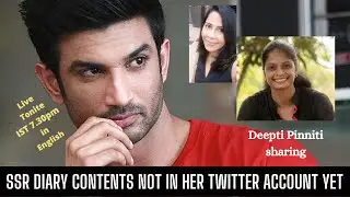 LATEST SUSHANT SINGH RAJPUT DIARIES REVEALED BY DEEPTI R PINNITI IN ENGLISH | BACHANT KAUR