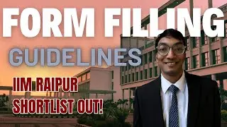IIM Raipur Shortlist Out | IIM Raipur Personal Data Form filling guidelines| Hemant Tulsan