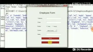 Employee Form Project  in Python with source code