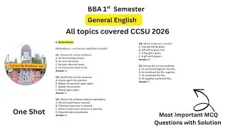 Important Questions of General English BBA 1st Semester CCSU One shot #bba #generalenglish 