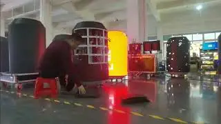 Cylindrical LED Display of creative led screen installation time #leddisplay #youtube