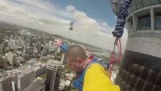 Sky Tower Jump Auckland New Zealand. Hand held GO PRO footage