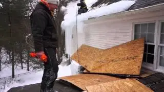 Minneapolis Ice Dam Removal and Roof and protection on the roof.