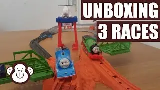Thomas vs Percy!  Unboxing Thomas and Friends Track Master Railway Race Set & Harold's Helipad
