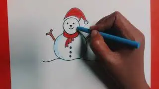 How To Draw a Snowman ☃️Step By Step | Snowman Drawing | Christmas Drawing