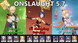 5.7 Stygian Onslaught Difficulty 4 Clear || Kaveh Hyperbloom / Xiangling Burning / Escoffier Freeze