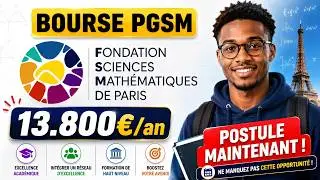 Bourse PGSM (Fondation Science Math&eacute;matiques de Paris) Postules maintenant !