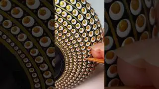 Mandala Dot Art Rock Painting! #mandala #dotart #painting #asmr