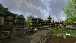Bree Town - South Gate - Morning to Evening - 3 Hours | A LOTRO Ambience.
