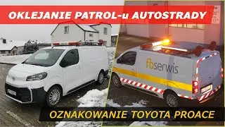 Oklejanie patrolu autostrady - oznakowanie Toyota Proace