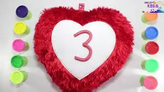 Learn to count make Numbers with Play doh !! Learn to count  1-10 Numbers with  cute heart shape !!