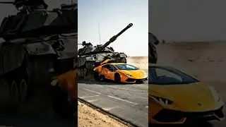 Military tank crush the luxury car #carvsmachine #tinyvsgiant  #vehicleshowdown #military #crash