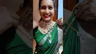 Pure Emerald n Diamond wedding set, Polki Emerald designs Gold Bridal set Diamond pustal Tadu chain