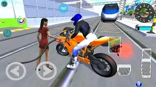 New Orange Racing Motor Bike In Ocean Park 3D Driving Class Simulator #Ali Gamer#