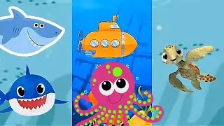 Baby Shark Dance Song Animals Sea Dolphin octopus colors fish | Nursery rhymes toddlers kids video