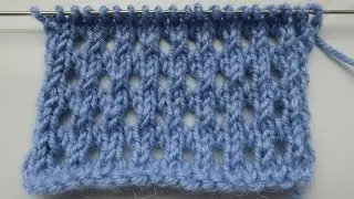Lesson 34. &ldquo;Openwork grid&rdquo;. Knitting for beginners.