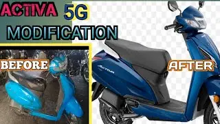Activa 5G Modification / Colouring In Honda Blue | Paint job |#shivassbikepoint #Activa #Honda