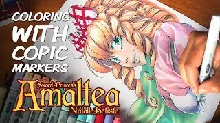 Coloring with Copic Markers - ♛ Sword Princess Amaltea ♛