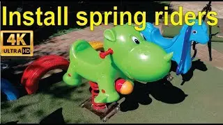 How to install a spring rider outdoor play equipment.