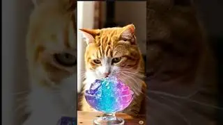 Fluffy Cat Eating Dreamy Jelly | ASMR No Talking 😻🍮