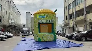 Outdoor Inflatable Lemonade Booth Stand / Lemonade Bar Tent with Air Blower
