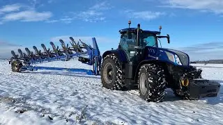 New NEW HOLLAND T7.315AC PLM Intelligence BluePower + New Holland PSX V | 8 furrow on-land plowing