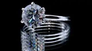 F&B Jewelry Showcase: Custom FAB 8mm Round Moissanite Solitaire Ring