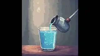 Pouring water into the glass