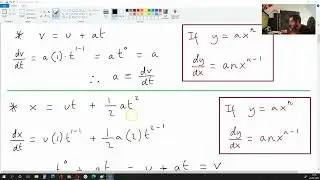 Kinematics: How to derive mechanics formulas with rates of change with respect to time