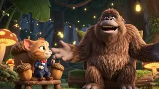 Meow AI World 🐱🌍: funny interview between cat and Bigfoot