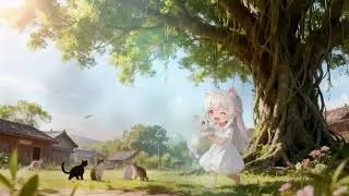 Cozy Cat Village 🌿🐱 | Soft Morning Path for Focus, Coffee & Gentle Energy