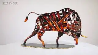 Iron Braided Cattle Iron Sculpture Vigorous Unique Design A001R