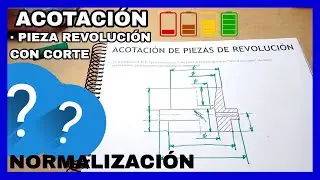 ACOTACIÓN - ¿Cómo ACOTAR pieza de revolución con corte🟡❓ [corte 1/4] semicorte