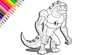 Ben 10010 Kevin 11 Humungoraptor | Digital Coloring | Ben 10 Coloring Pages #Ben10 #digitalcoloring